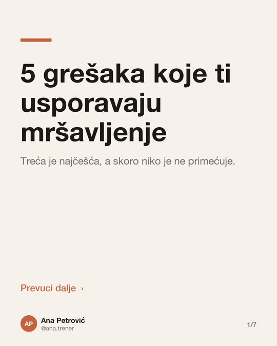 Karusel: 5 grešaka koje ti usporavaju mršavljenje